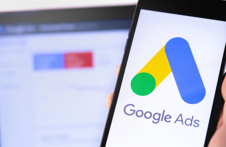 Google Ads logo on a tablet illustrating campaign creation and management