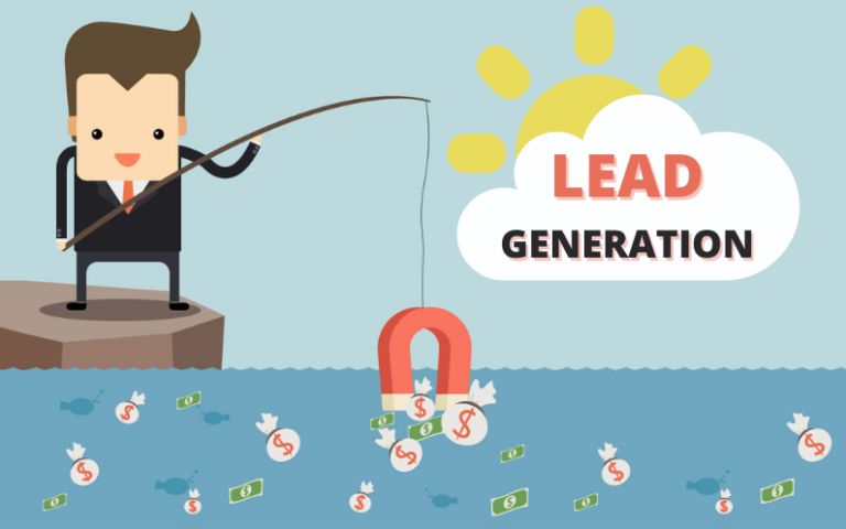 Lead generation illustration for an e-commerce marketing guide